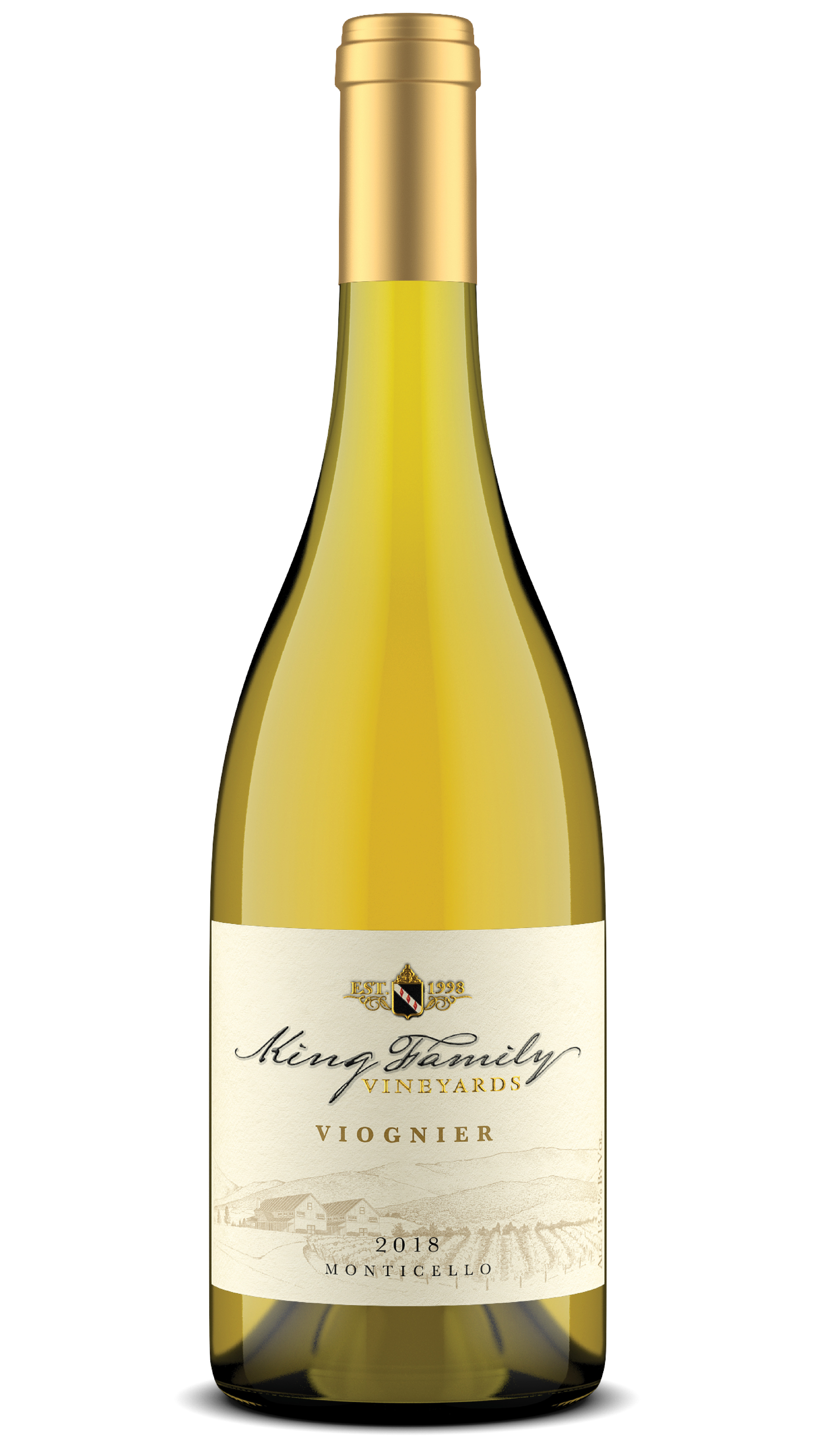 Bottle of King Family Vineyards 2018 Viognier